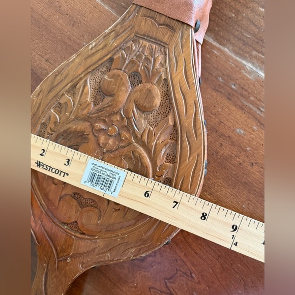 Vintage Wood Brass And Leather Fireplace Bellows - Picture 9 of 9